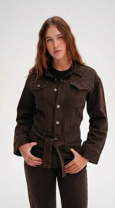 Jeans Jumpsuit — Chocolate Brown 🤎