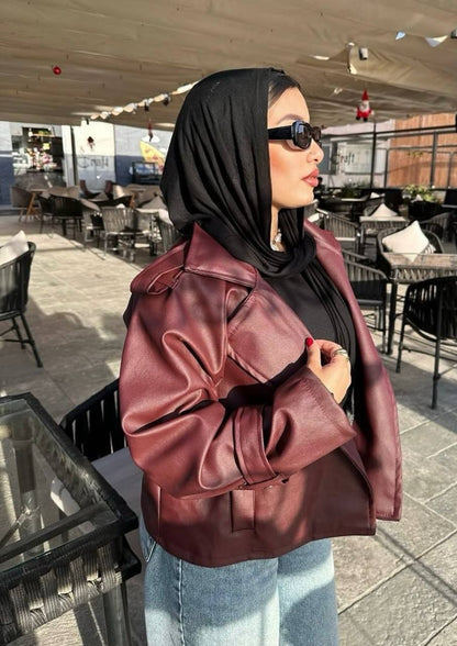 Classic Oversized Leather Jacket