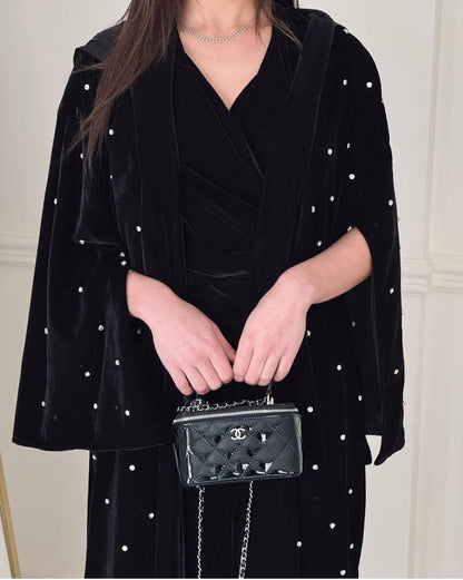 Celeste Pearl Velvet Cardigan✨