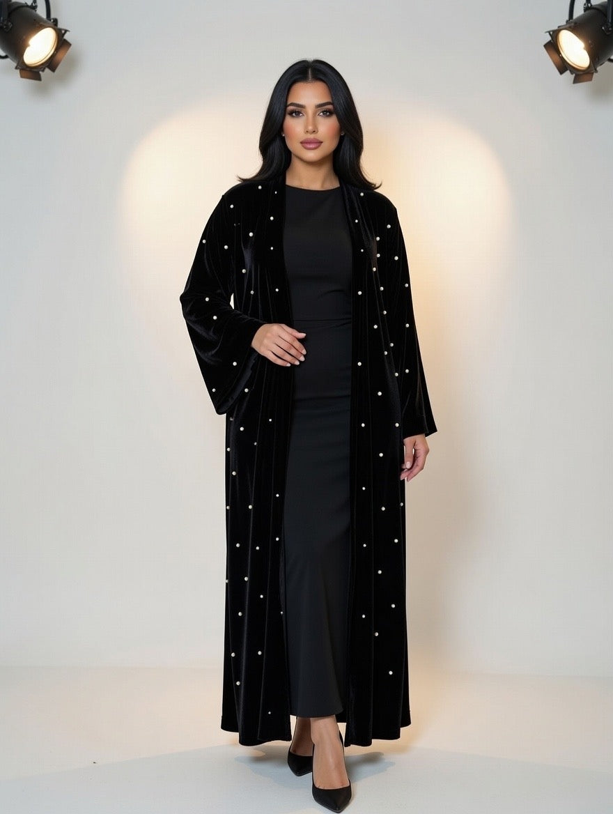 Celeste Pearl Velvet Cardigan✨