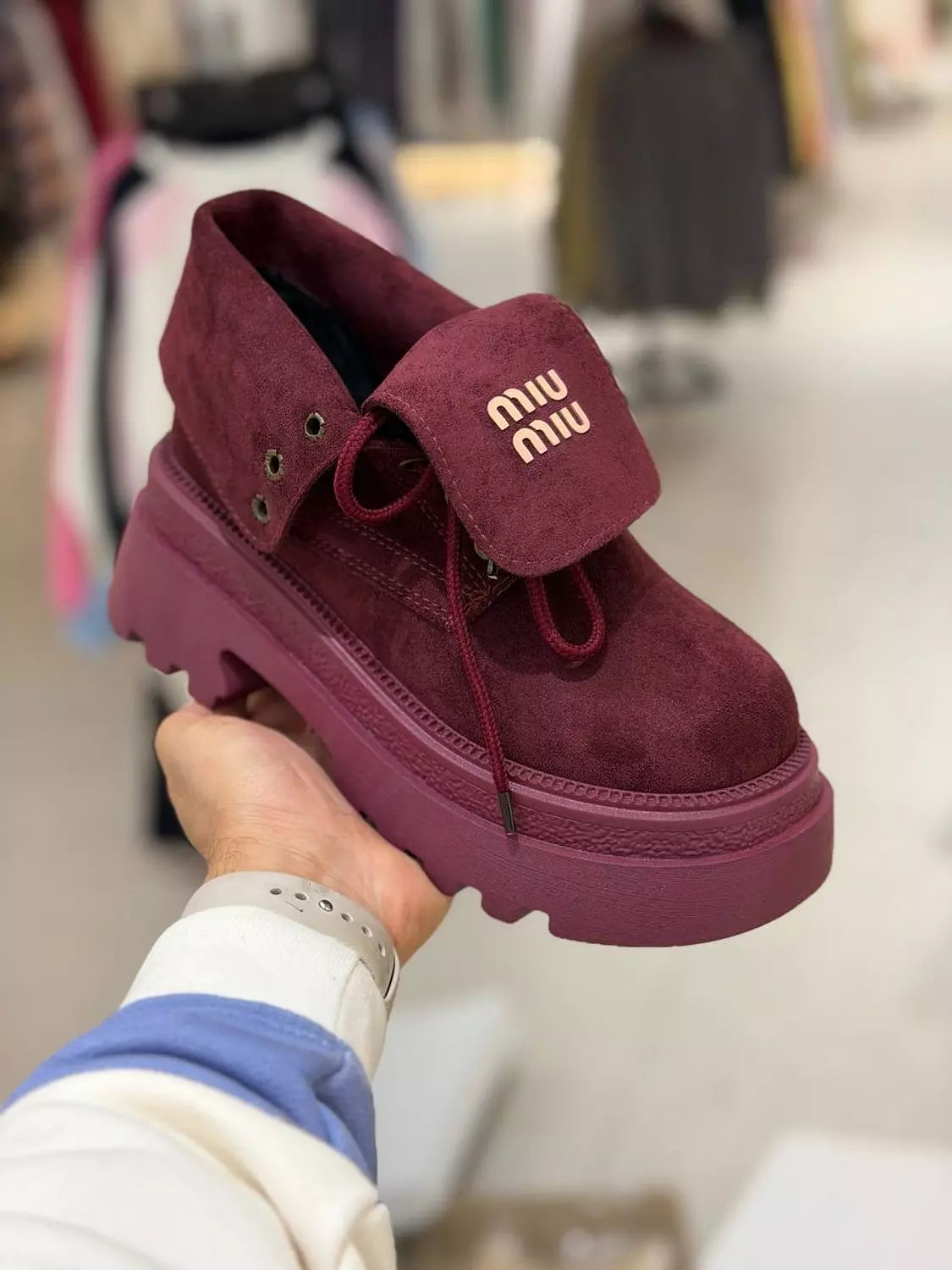 Miu Miu–Style Suede Platform Boots