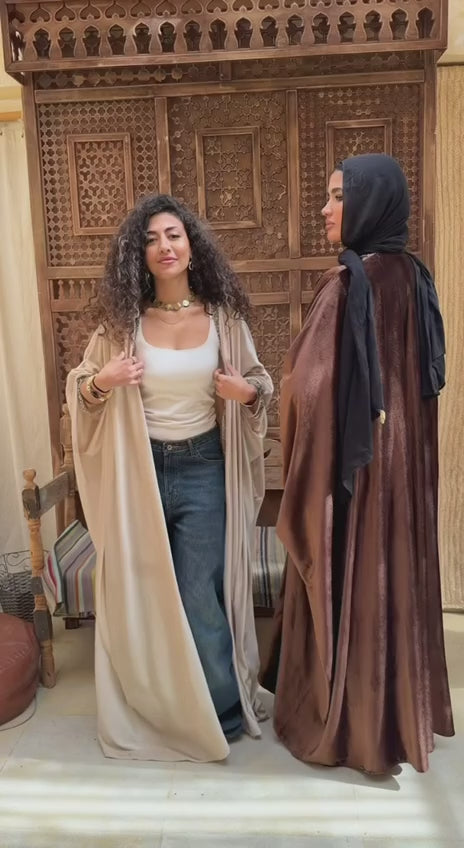 Velvet Luxe Open Abaya ✨