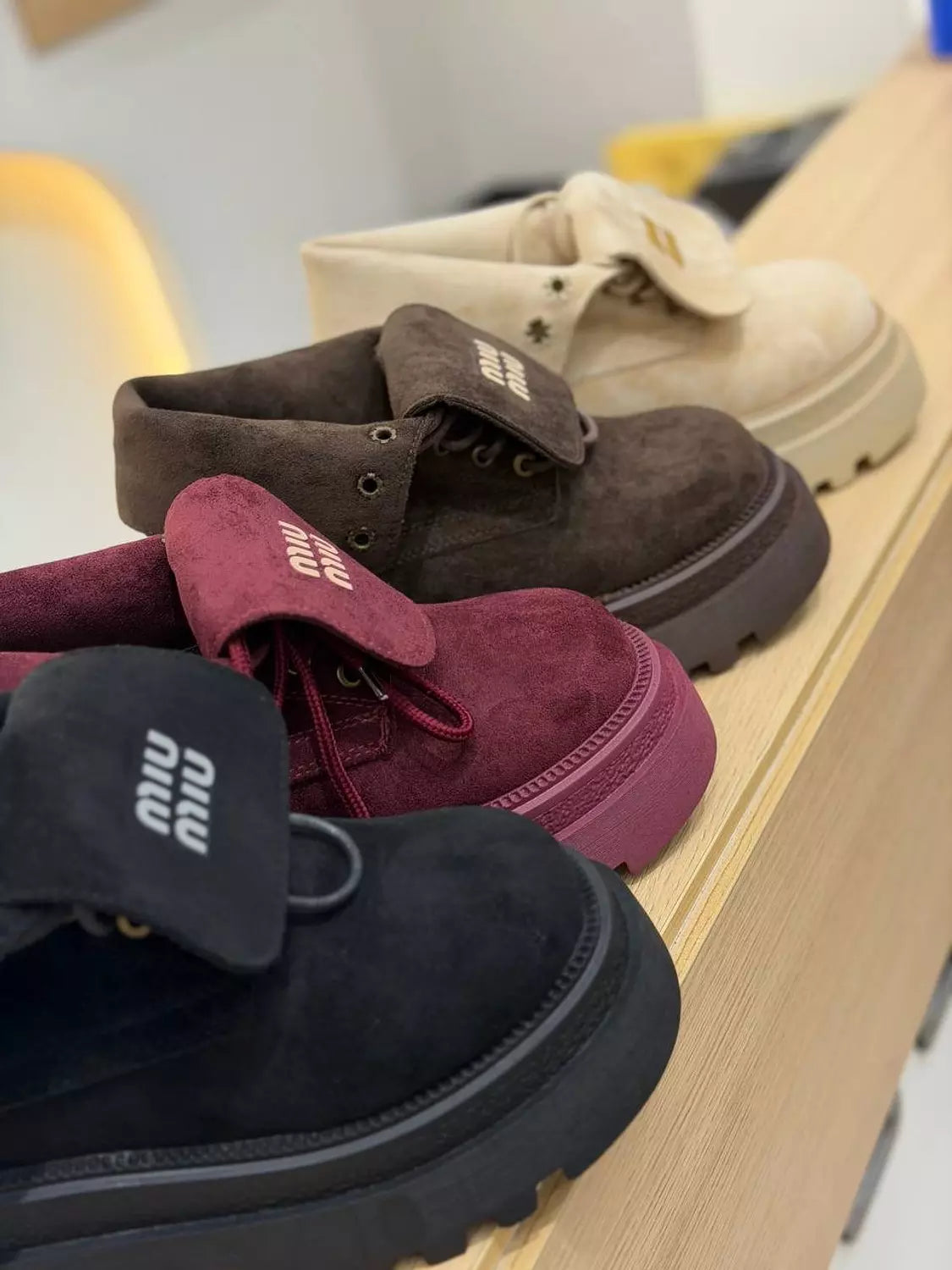 Miu Miu–Style Suede Platform Boots